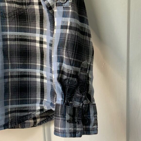 Kenneth Cole Reaction Boys Long Sleeve Shirt size 3T with hoodie, Rolled Sleeves - Picture 4 of 7